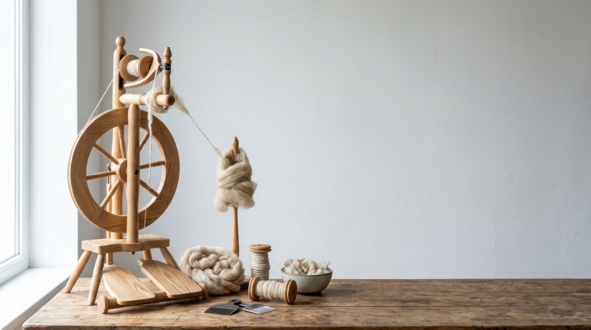 Interno atelier con tavolo da lavoro